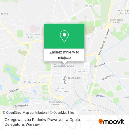 Mapa Okręgowa Izba Radców Prawnych w Opolu. Delegatura