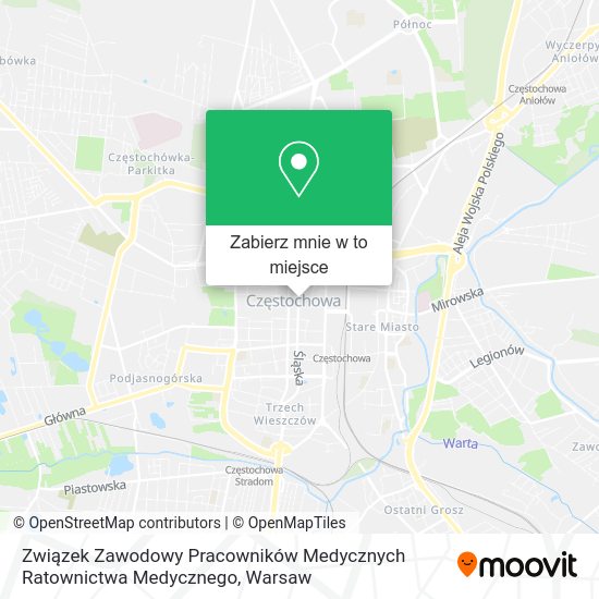 Mapa Związek Zawodowy Pracowników Medycznych Ratownictwa Medycznego