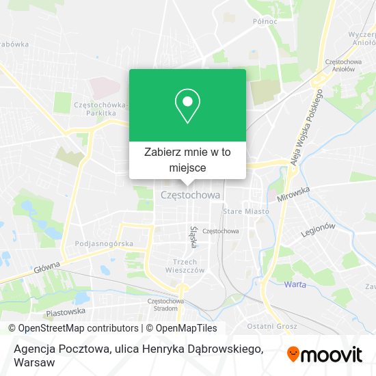 Mapa Agencja Pocztowa, ulica Henryka Dąbrowskiego