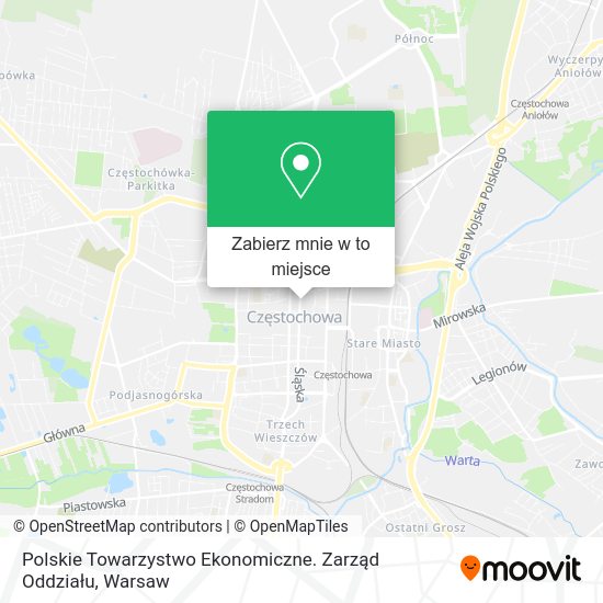 Mapa Polskie Towarzystwo Ekonomiczne. Zarząd Oddziału