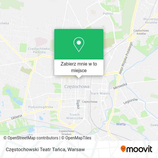 Mapa Częstochowski Teatr Tańca