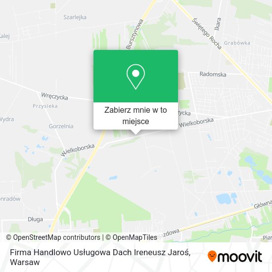 Mapa Firma Handlowo Usługowa Dach Ireneusz Jaroś