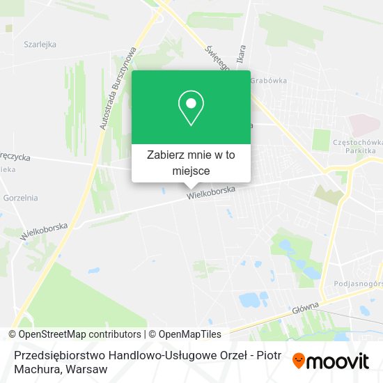 Mapa Przedsiębiorstwo Handlowo-Usługowe Orzeł - Piotr Machura