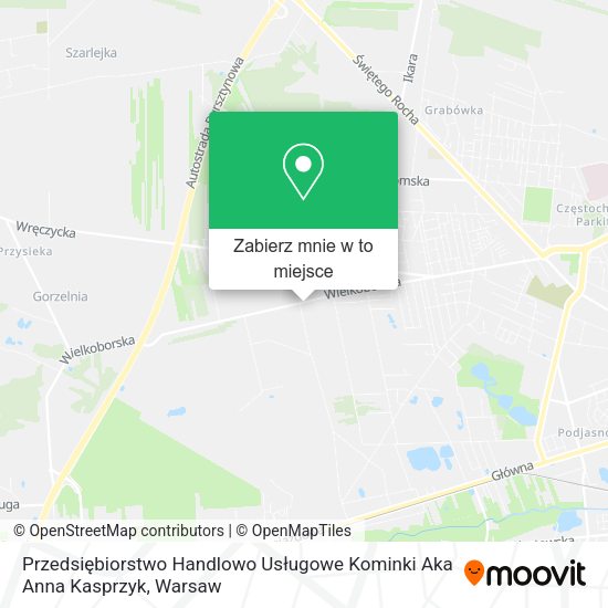 Mapa Przedsiębiorstwo Handlowo Usługowe Kominki Aka Anna Kasprzyk