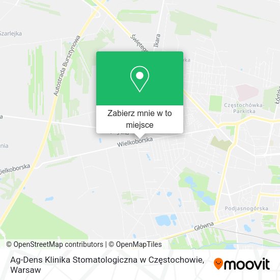 Mapa Ag-Dens Klinika Stomatologiczna w Częstochowie