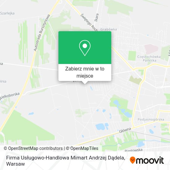 Mapa Firma Usługowo-Handlowa Mimart Andrzej Dądela