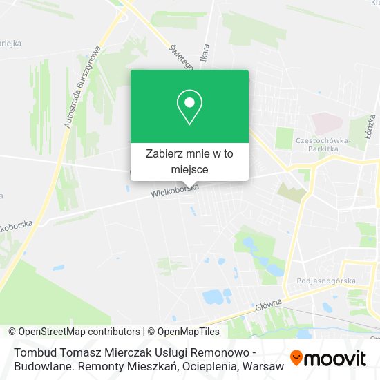 Mapa Tombud Tomasz Mierczak Usługi Remonowo - Budowlane. Remonty Mieszkań, Ocieplenia