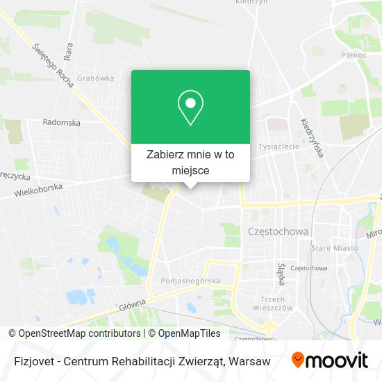 Mapa Fizjovet - Centrum Rehabilitacji Zwierząt