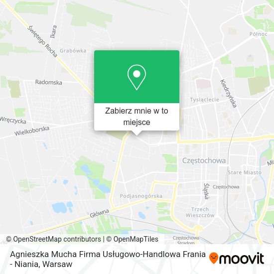 Mapa Agnieszka Mucha Firma Usługowo-Handlowa Frania - Niania