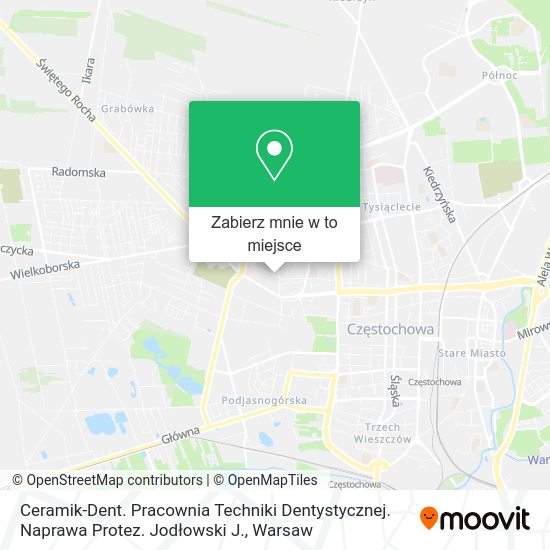 Mapa Ceramik-Dent. Pracownia Techniki Dentystycznej. Naprawa Protez. Jodłowski J.