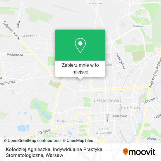 Mapa Kołodziej Agnieszka. Indywidualna Praktyka Stomatologiczna