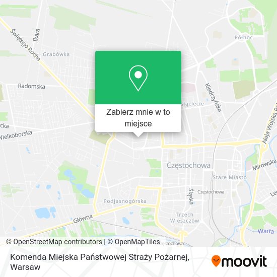 Mapa Komenda Miejska Państwowej Straży Pożarnej