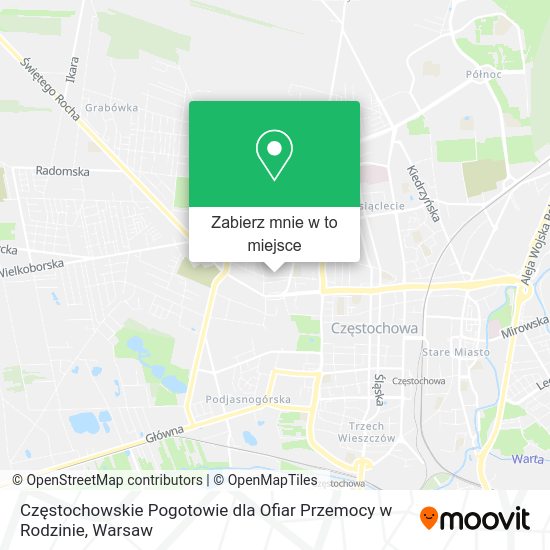 Mapa Częstochowskie Pogotowie dla Ofiar Przemocy w Rodzinie