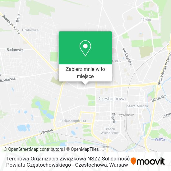 Mapa Terenowa Organizacja Związkowa NSZZ Solidarność Powiatu Częstochowskiego - Czestochowa