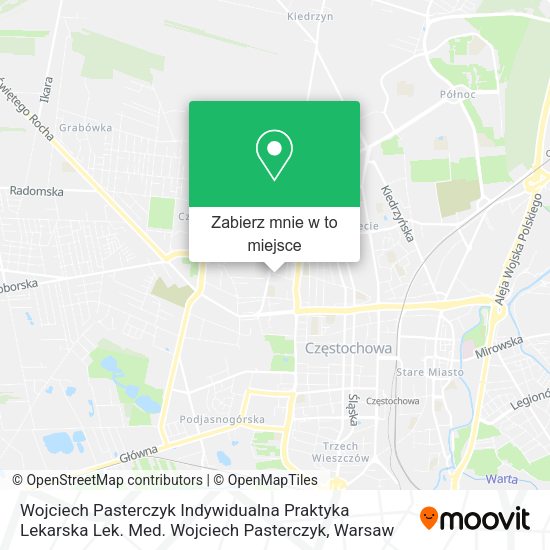 Mapa Wojciech Pasterczyk Indywidualna Praktyka Lekarska Lek. Med. Wojciech Pasterczyk