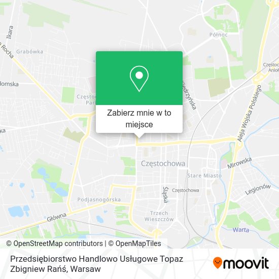 Mapa Przedsiębiorstwo Handlowo Usługowe Topaz Zbigniew Rańś