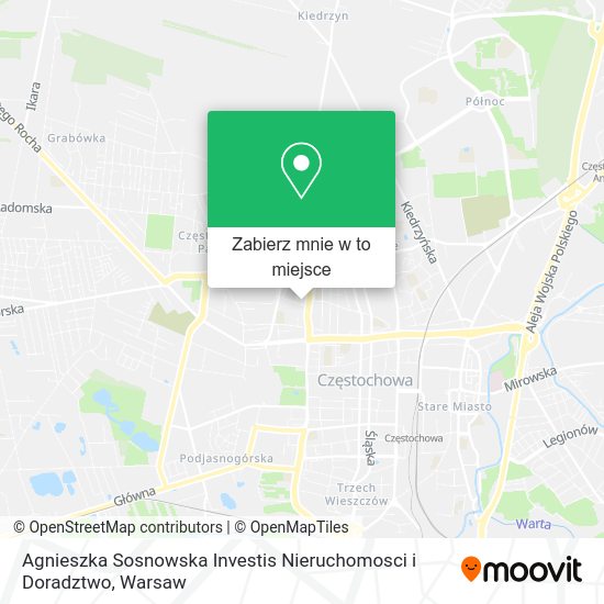 Mapa Agnieszka Sosnowska Investis Nieruchomosci i Doradztwo