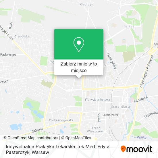 Mapa Indywidualna Praktyka Lekarska Lek.Med. Edyta Pasterczyk