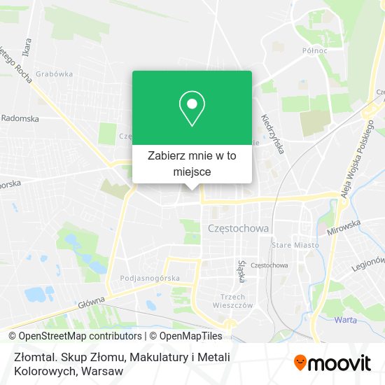 Mapa Złomtal. Skup Złomu, Makulatury i Metali Kolorowych