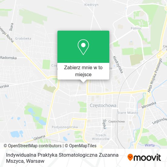 Mapa Indywidualna Praktyka Stomatologiczna Zuzanna Mszyca