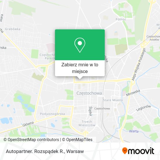 Mapa Autopartner. Rozspądek R.