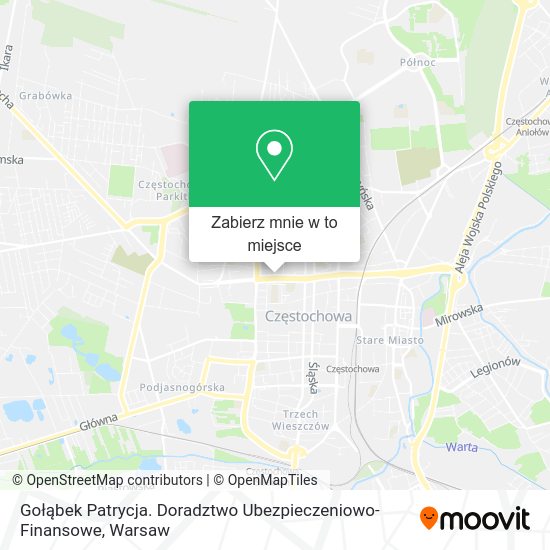 Mapa Gołąbek Patrycja. Doradztwo Ubezpieczeniowo-Finansowe