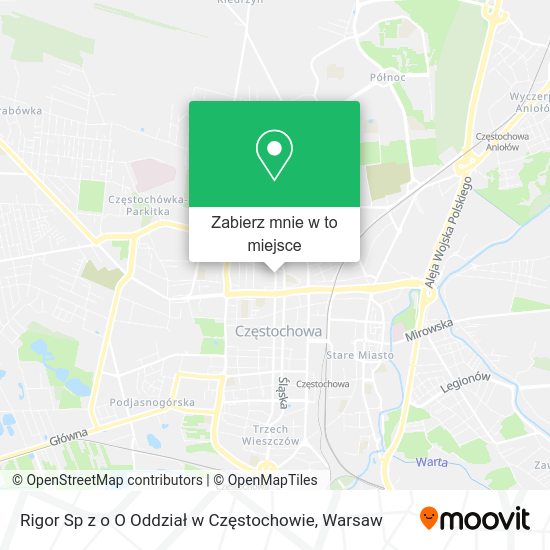 Mapa Rigor Sp z o O Oddział w Częstochowie