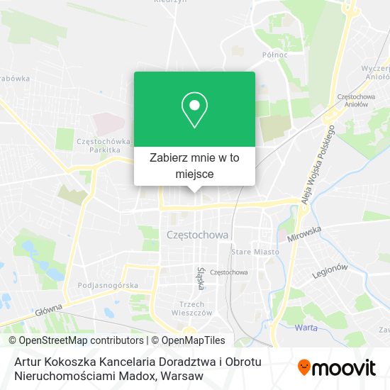 Mapa Artur Kokoszka Kancelaria Doradztwa i Obrotu Nieruchomościami Madox