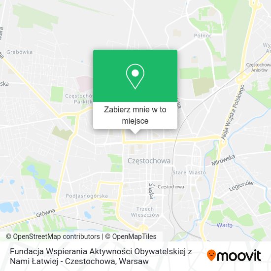 Mapa Fundacja Wspierania Aktywności Obywatelskiej z Nami Łatwiej - Czestochowa