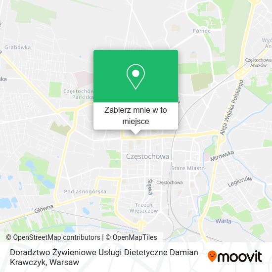 Mapa Doradztwo Żywieniowe Usługi Dietetyczne Damian Krawczyk