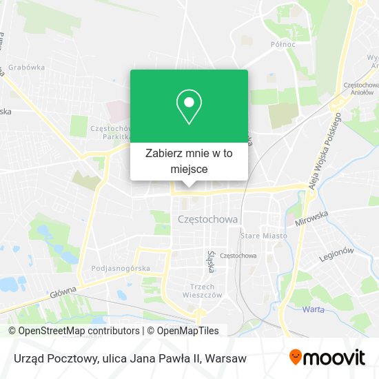 Mapa Urząd Pocztowy, ulica Jana Pawła II