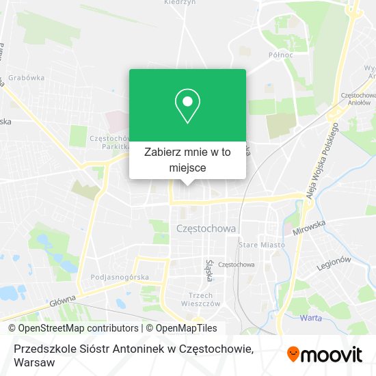 Mapa Przedszkole Sióstr Antoninek w Częstochowie