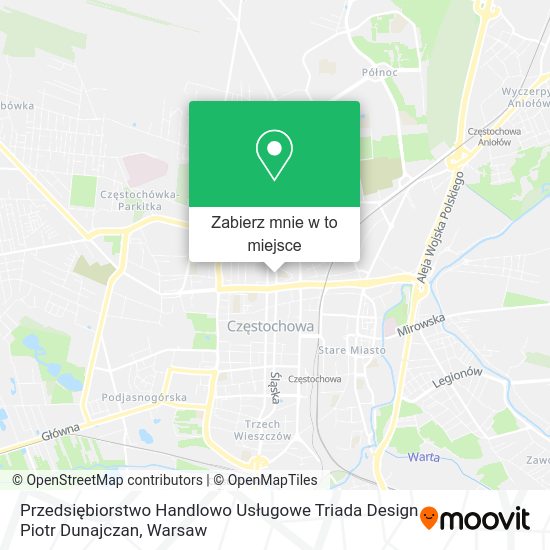 Mapa Przedsiębiorstwo Handlowo Usługowe Triada Design Piotr Dunajczan