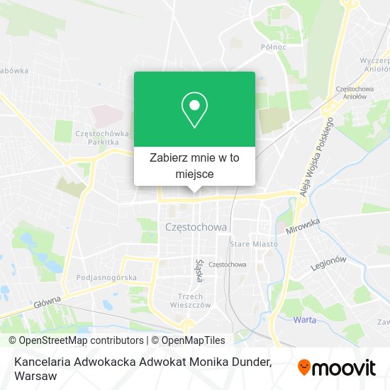 Mapa Kancelaria Adwokacka Adwokat Monika Dunder