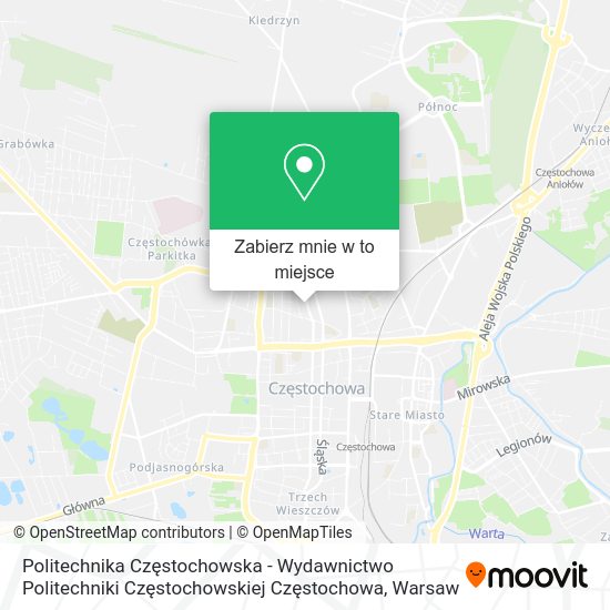 Mapa Politechnika Częstochowska - Wydawnictwo Politechniki Częstochowskiej Częstochowa