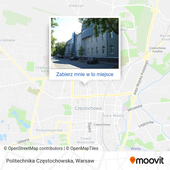 Mapa Politechnika Częstochowska