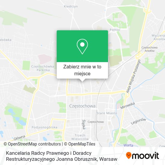 Mapa Kancelaria Radcy Prawnego i Doradcy Restrukturyzacyjnego Joanna Obrusznik