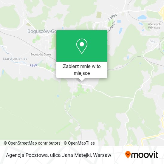 Mapa Agencja Pocztowa, ulica Jana Matejki