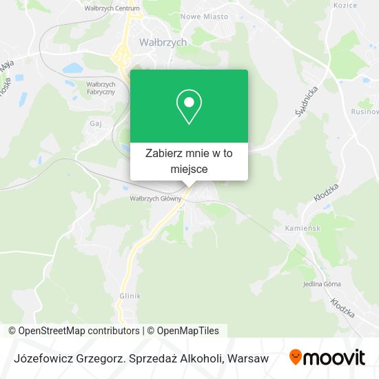 Mapa Józefowicz Grzegorz. Sprzedaż Alkoholi