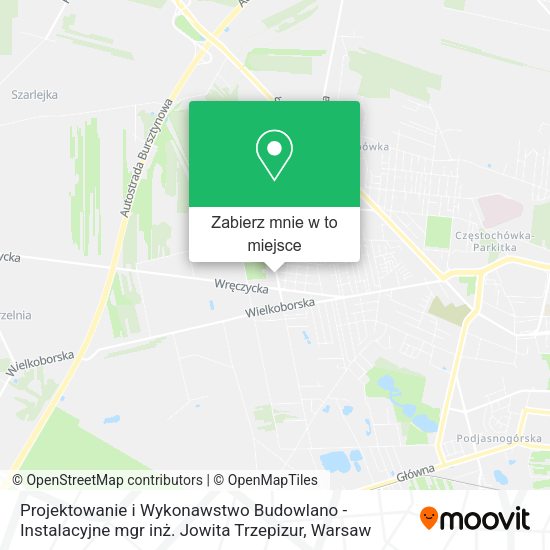 Mapa Projektowanie i Wykonawstwo Budowlano - Instalacyjne mgr inż. Jowita Trzepizur