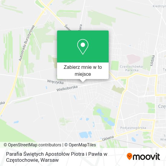 Mapa Parafia Świętych Apostołów Piotra i Pawła w Częstochowie