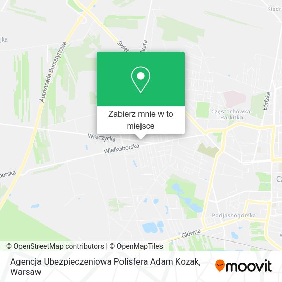 Mapa Agencja Ubezpieczeniowa Polisfera Adam Kozak