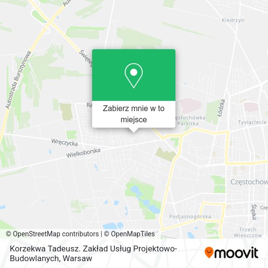 Mapa Korzekwa Tadeusz. Zakład Usług Projektowo-Budowlanych