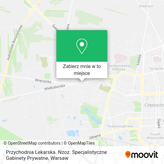 Mapa Przychodnia Lekarska. Nzoz. Specjalistyczne Gabinety Prywatne