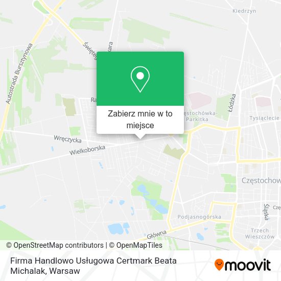 Mapa Firma Handlowo Usługowa Certmark Beata Michalak