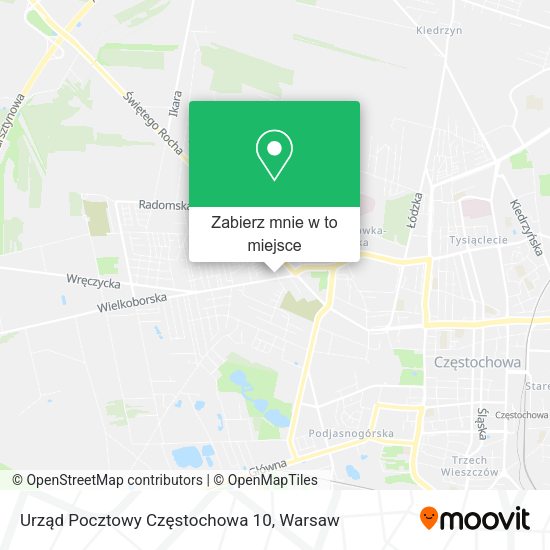 Mapa Urząd Pocztowy Częstochowa 10