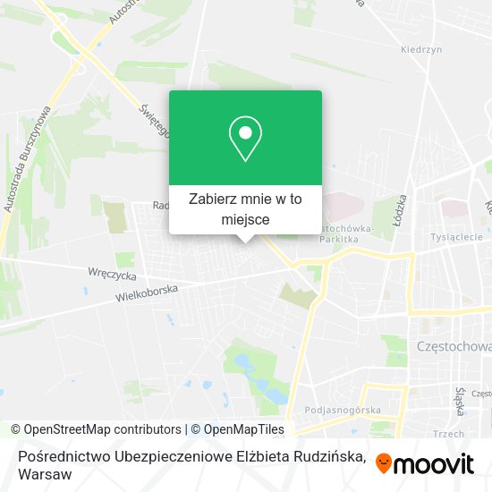 Mapa Pośrednictwo Ubezpieczeniowe Elżbieta Rudzińska