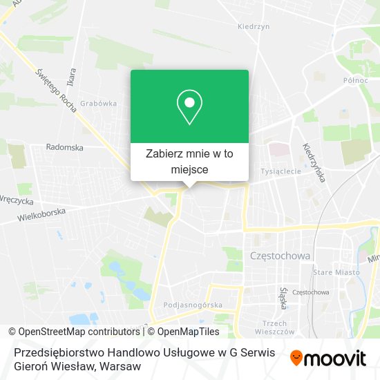 Mapa Przedsiębiorstwo Handlowo Usługowe w G Serwis Gieroń Wiesław