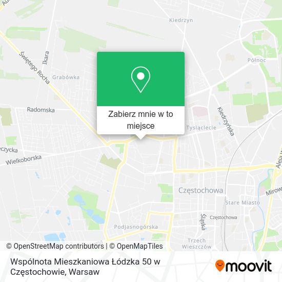 Mapa Wspólnota Mieszkaniowa Łódzka 50 w Częstochowie