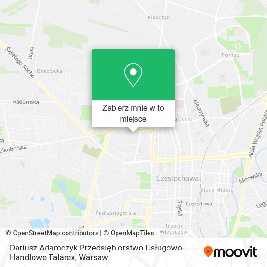 Mapa Dariusz Adamczyk Przedsiębiorstwo Usługowo-Handlowe Talarex